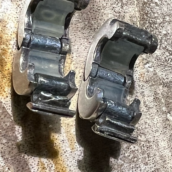 Authentic Pair Swarovski Chamilia Locks Snowflake Locks with AB Crystals 925 - Picture 6 of 7